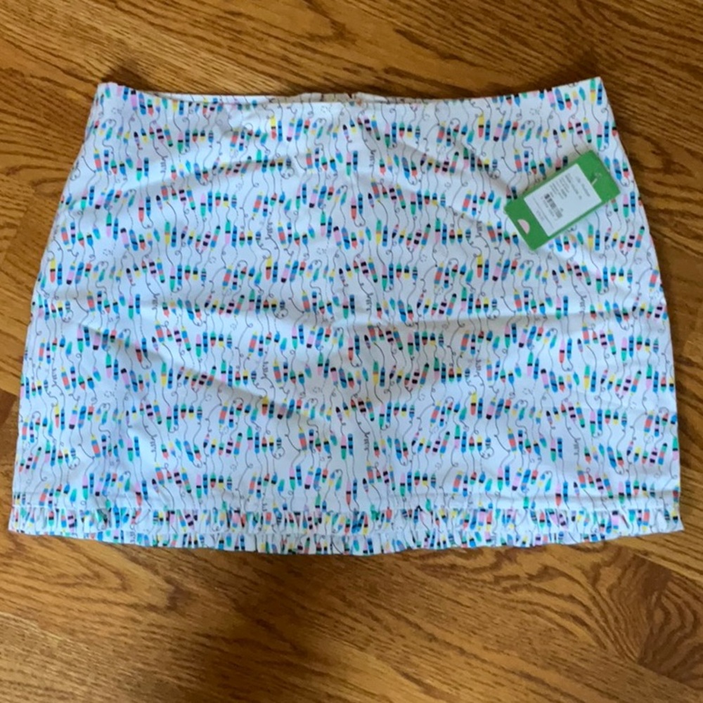 Lilly Pulitzer Blue and White Love Mini Skirt. New w Tags